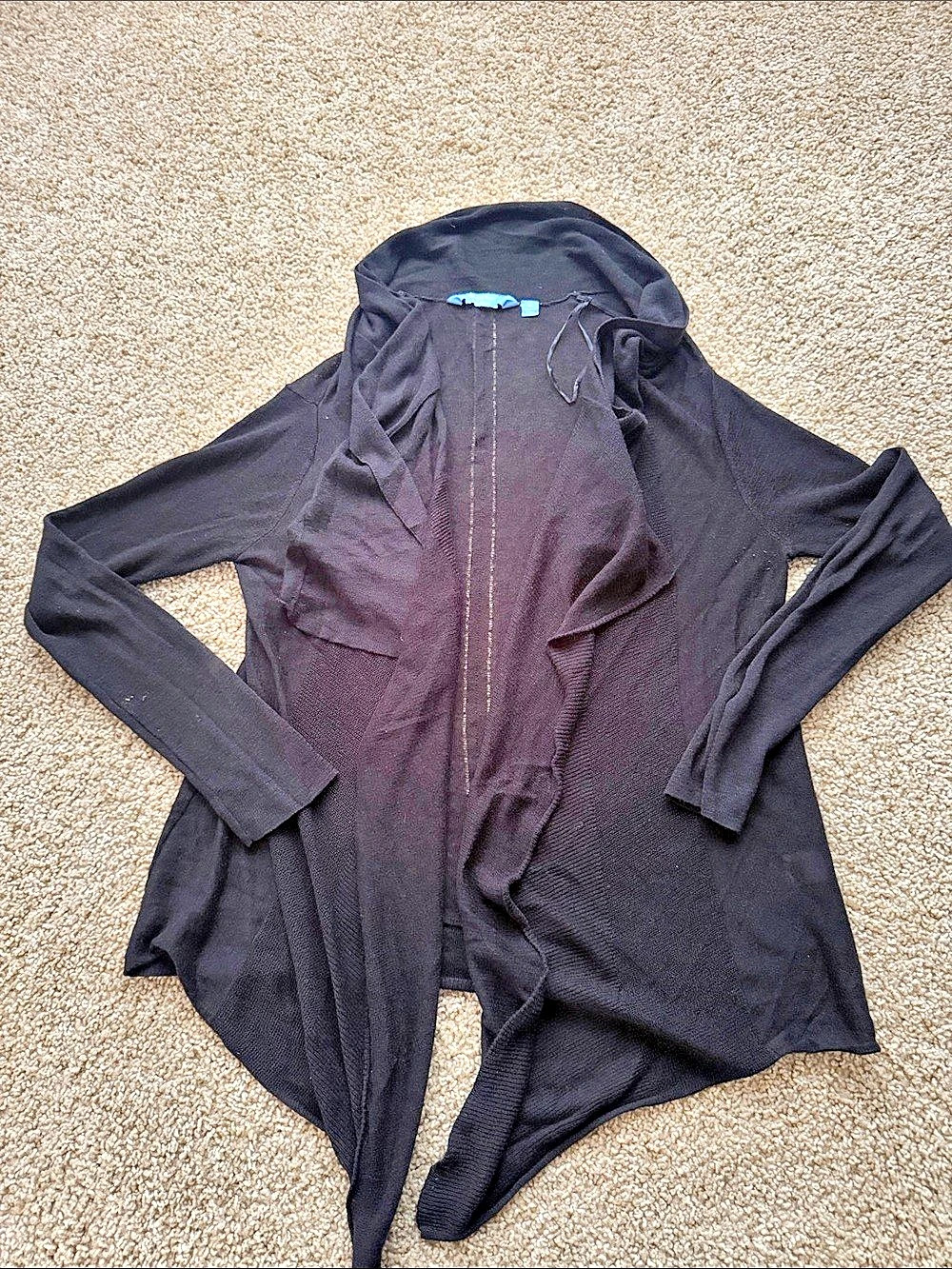 Simply Vera Wang Black Open Front Cardigan Size Medium